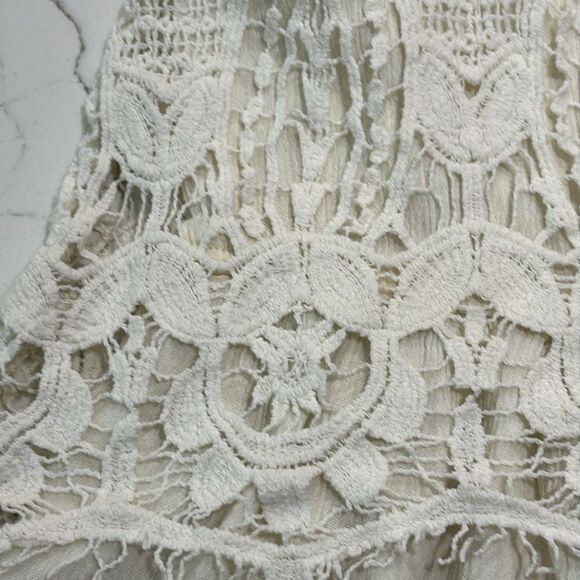 American Eagle Womens White Cream Lace Spaghetti Strap Sleeveless Romper XXS AEO - Picture 7 of 15